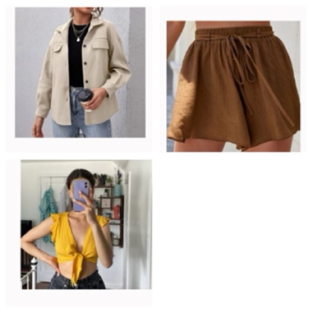 SALE!!! Lgo’s bundle Crop top, shorts, tan jacket